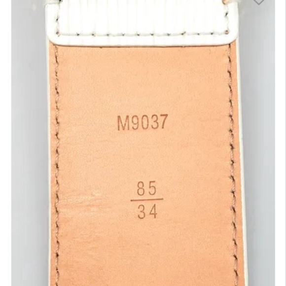 LOUIS VUITTON White Epi Leather Belt Size 85/34 - Picture 9 of 9